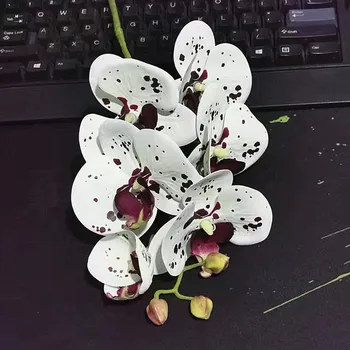 6Heads/pobočky skutočný dotyk plastové Umelé Kvety Orchidea falošné Motýľ Motýľ Orchidey pre Domáce tabuľka Svadobné Dekorácie flores