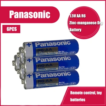 6PCS Panasonic 1,5 V Alkalické Batérie AA R6P R6 E91 UM3 Super Heavy Duty Batérie Primárne