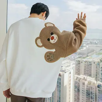 Medveď Bežné Mikina Mužov Topy Harajuku Streetwear Zimné Jeseň Pár 2021 Medveď Ženy, Mikiny Pulóver Fleece Obliekať O6w9