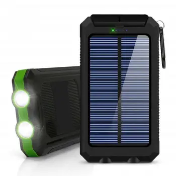 Solárne 80000mAh Power Bank Vonkajšie Nepremokavé Náhradné Batérie Externý Dual USB Powerbank Prenosné Nabíjanie Pomocou LED Baterka