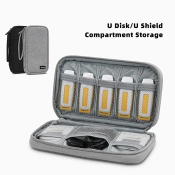 Multifunkčné Elektronické Skladovanie Taška U Disku Flash Kabelka, Cestovné puzdro, USB Dátový Kábel Organizátor Tašky Príslušenstvo