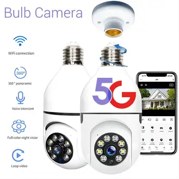 2MP E27 Žiarovka Fotoaparátu, 2.4 G/5G Wifi Dohľadu Cam Nočné Videnie Plný Farieb Automatické ľuďmi Video Security Monitor