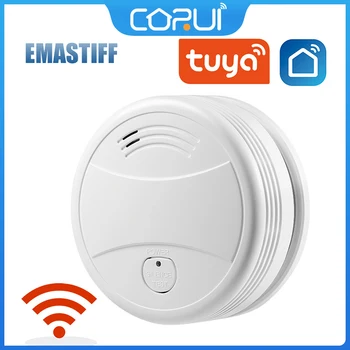 CoRui Bezdrôtový Požiarny Snímač Tuya-Wifi Smart Detektor Dymu Kontroly Tuya Aplikáciu Home Office Dymový Alarm Požiarnej Ochrany