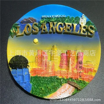 Kreatívne Americký Cestovanie So Suvenírmi Los Angeles Živice Chladnička Magnet Magnetické Stereo